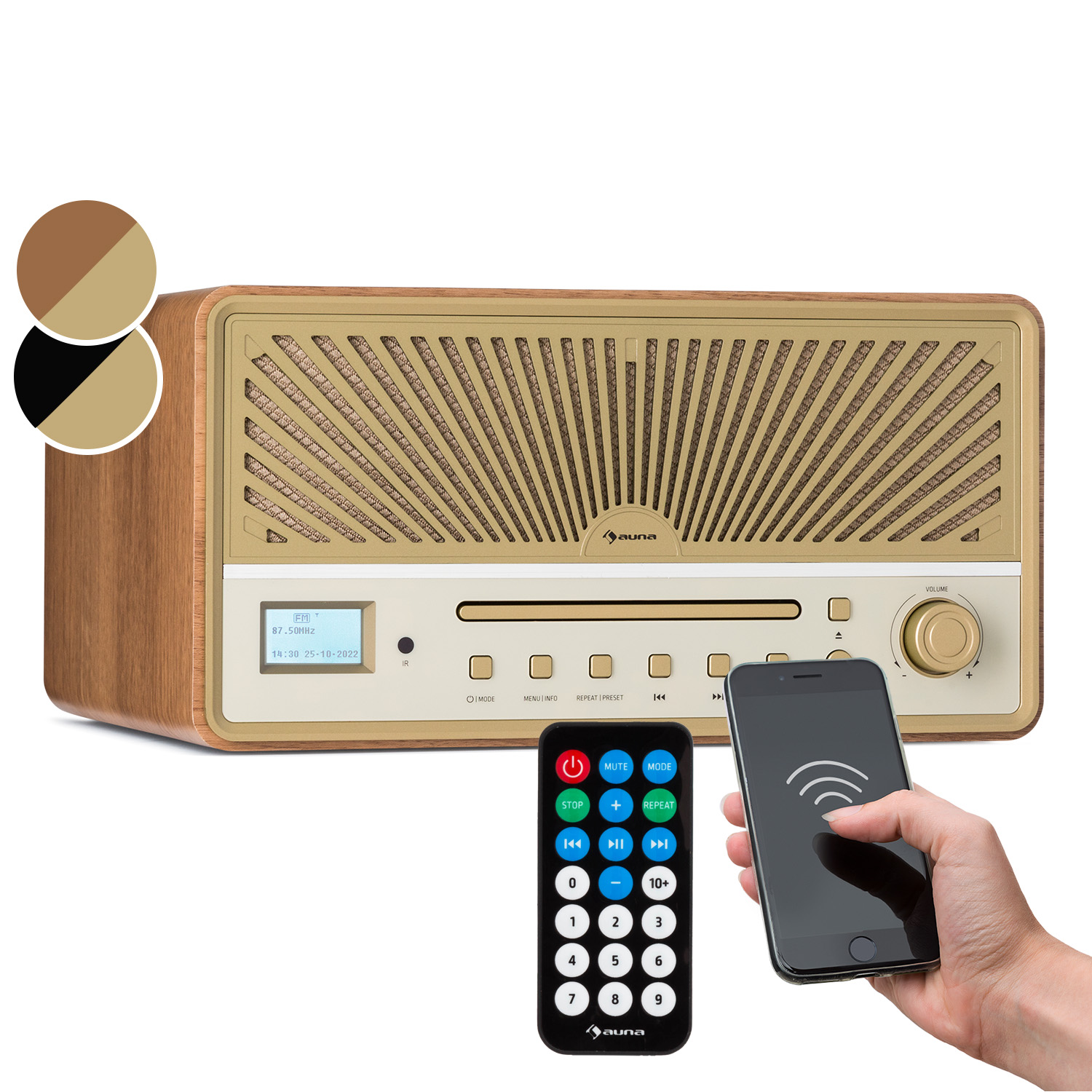 DAB Radio CD Player Bluetooth USB FM CD Player Digital Radio Stereo Retro  Remote